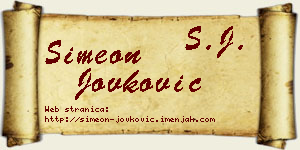 Simeon Jovković vizit kartica